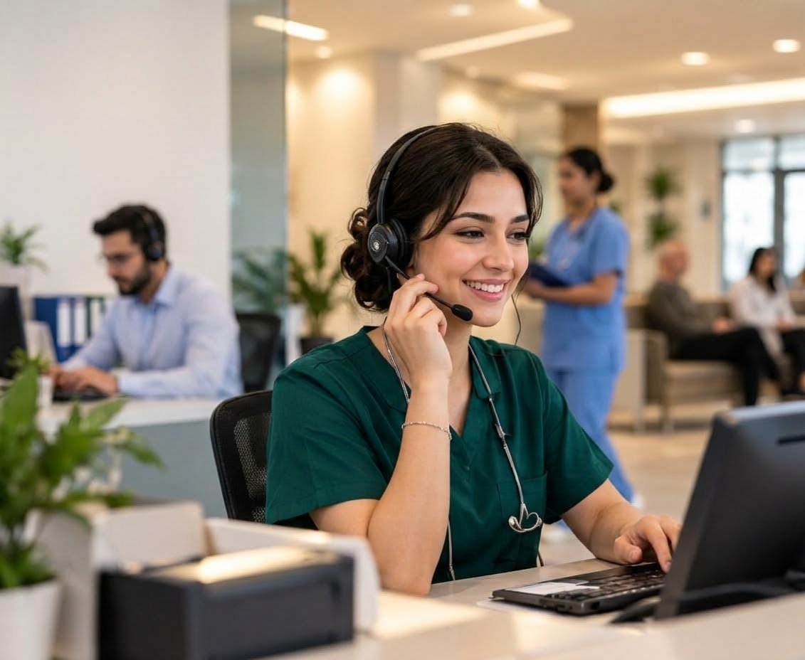 Healthcare professional supporting patients and clinic operations